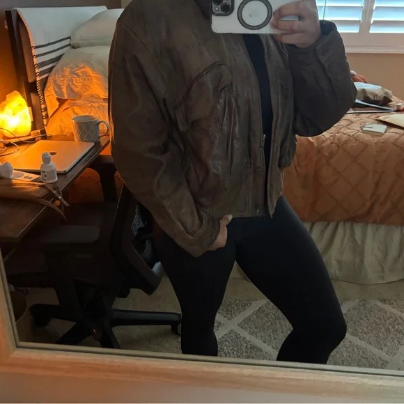 Vintage 80s Genuine Leather Bomber Jacket – Tamiko West – Rare Style - Picture 9 of 9